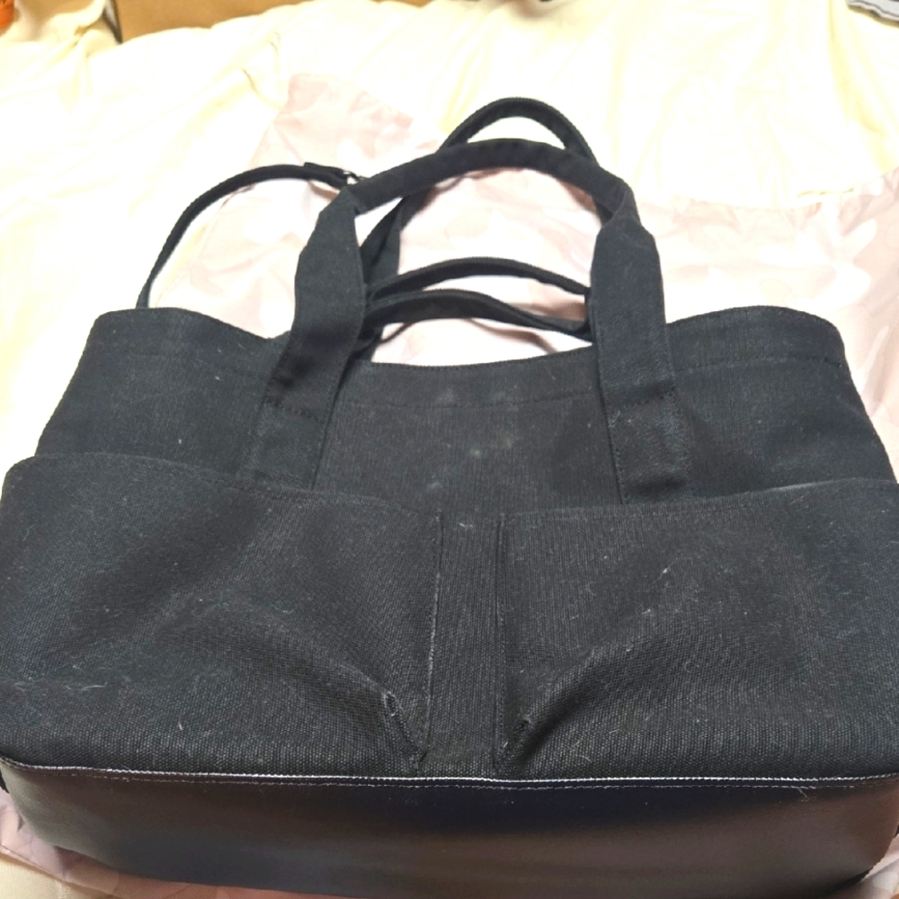 Dagne Dover Black Canvas Tote Bag